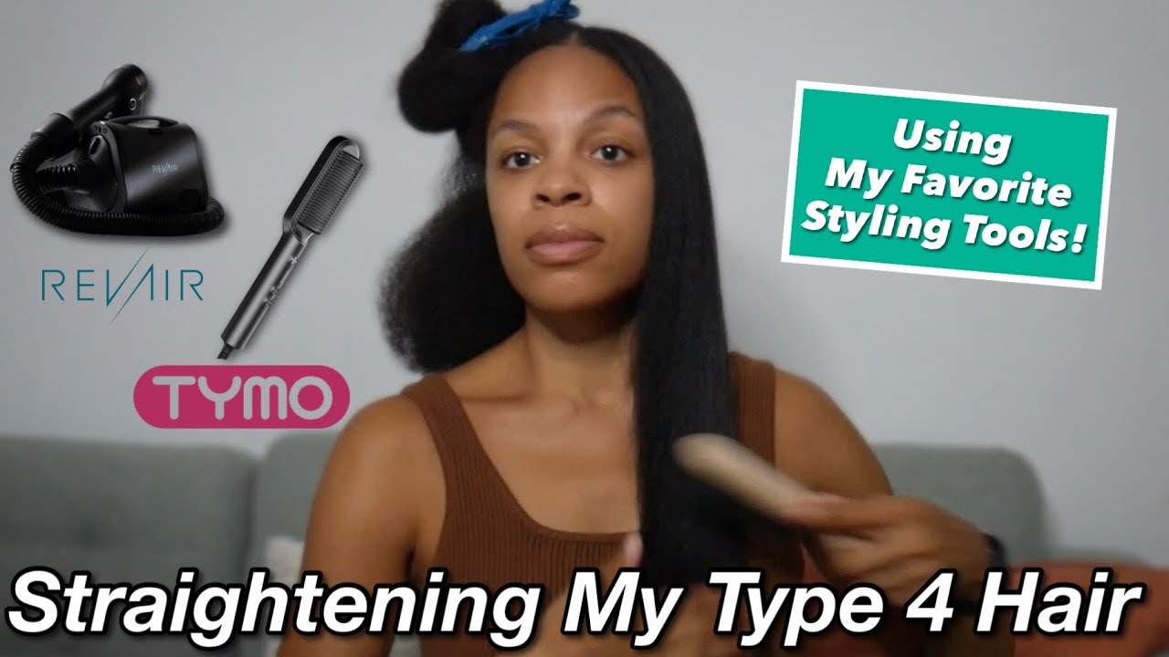 Straightening my Type 4 Natural Hair with REVAIR and TYMO | How FAST can I go from Curly to Straight