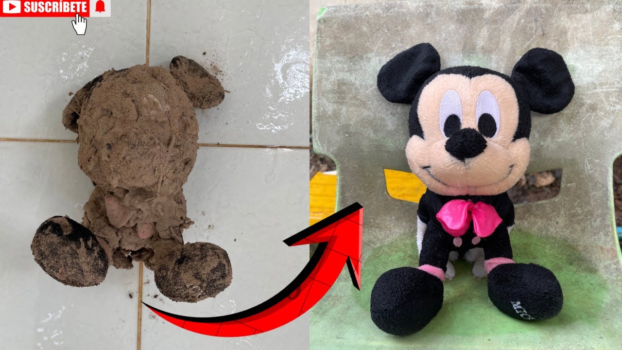 Satisfying ASMR Dirty MIckey Doll Plush Deep Cleaning 😬😳