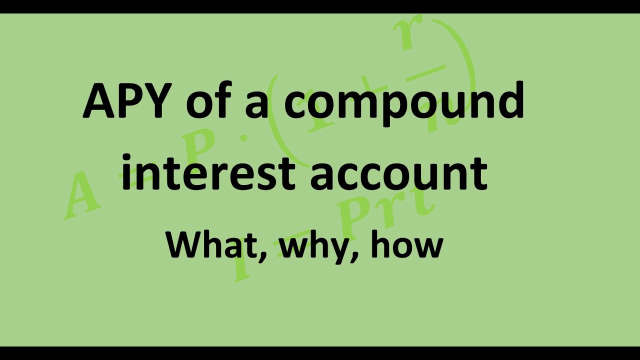 Compute APY from compound interest: What, why, how
