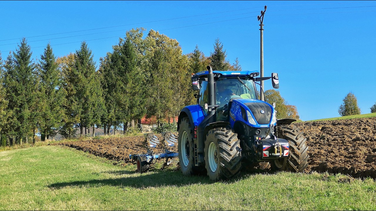 Вспашка холмов трактором New Holland T7.290 и плугом Lemken Juwel 7 #newholland #lemken