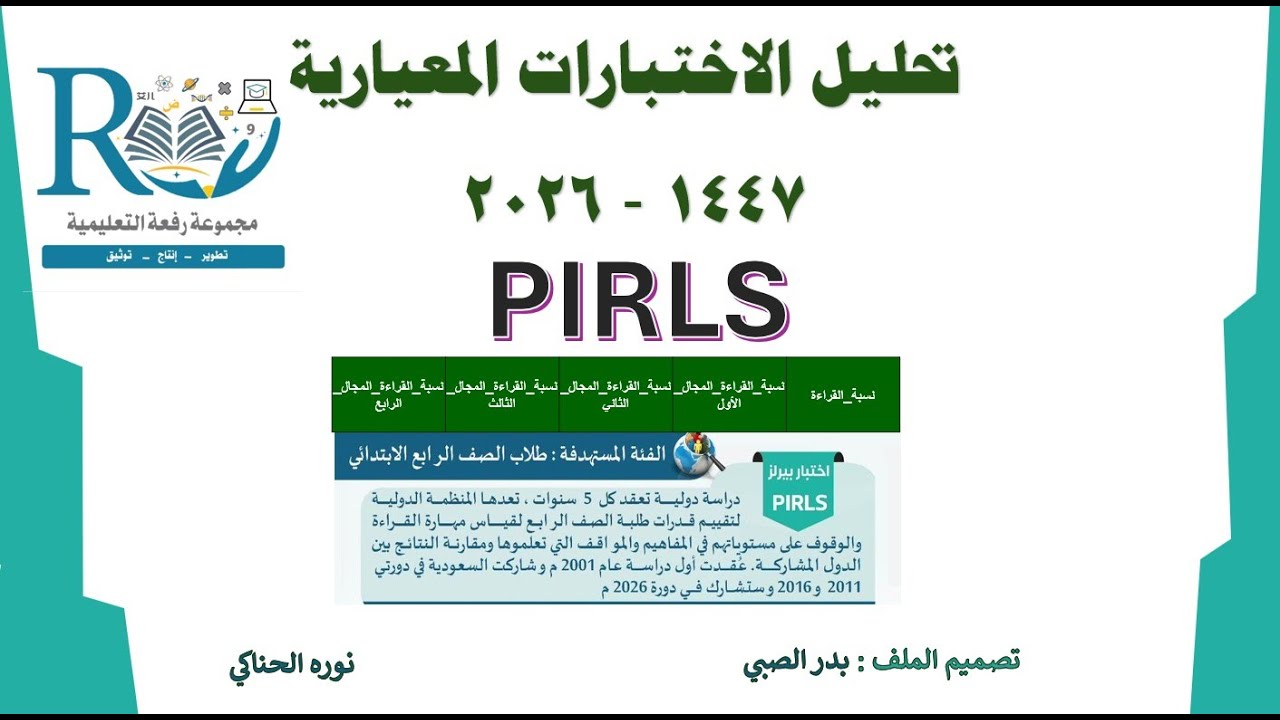 تحليل الاختبار المعياري بيرلز PIRLS
