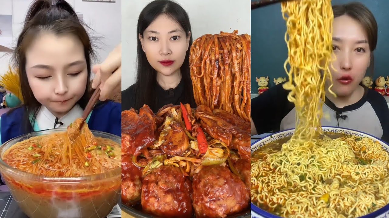 Ultimate Chinese Boiled Ramen Noodles Challenge | Eating Jajangmyeon, Chicken, Kimchi, Mukbang ASMR