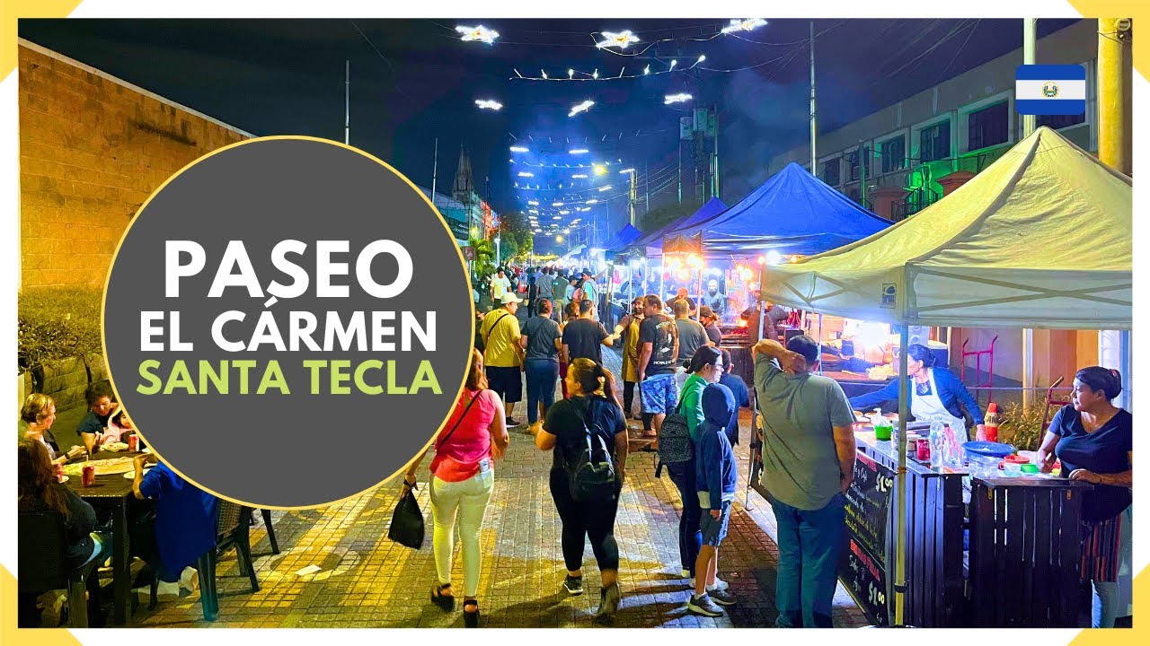 PASEO EL CARMEN en SANTA TECLA al atardecer - EL SALVADOR 2024