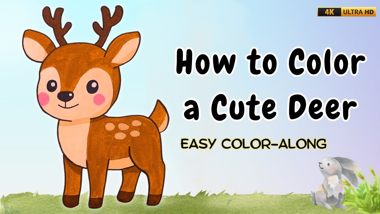 How to Color a Cute Deer | Simple Step-by-Step Art for Kids