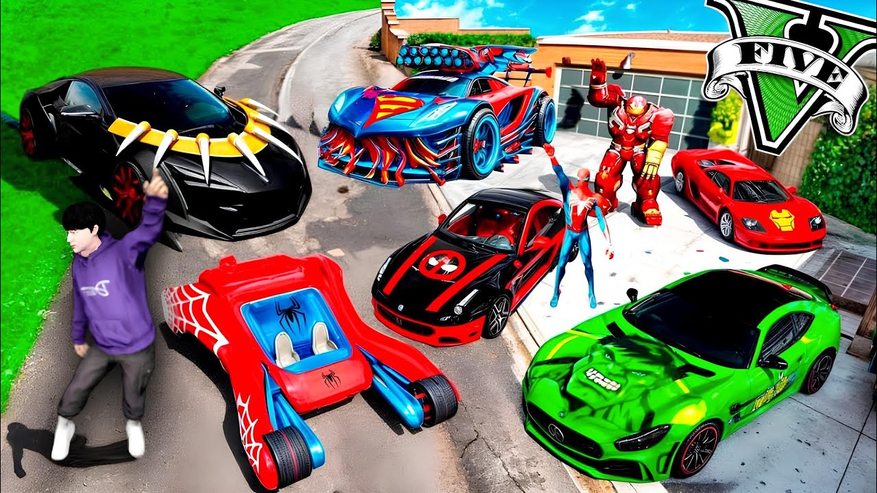 ကျနော် Superhero တွေရဲ့ Supercar တွေကို ခိုးခဲ့တယ် | I stole Superhero Cars in GTA V | SMART On Live