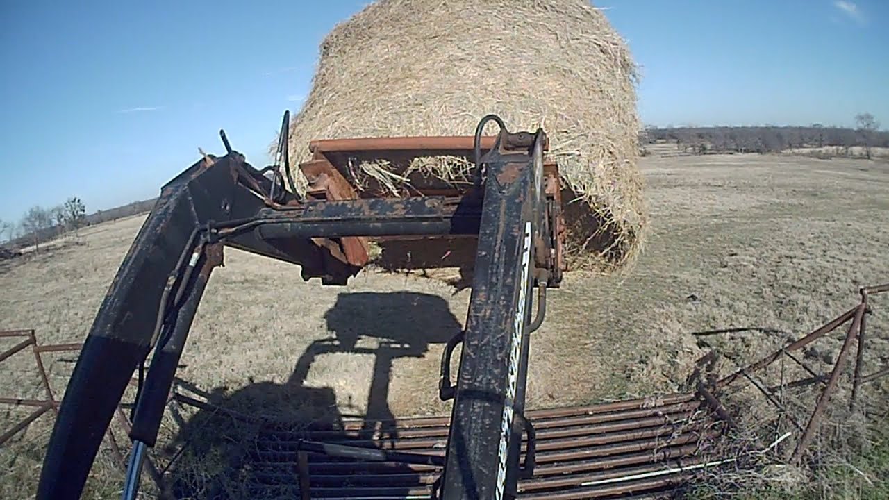 How We Feed Cattle In Winter  Putting Out Hay with A Tractor East Texas