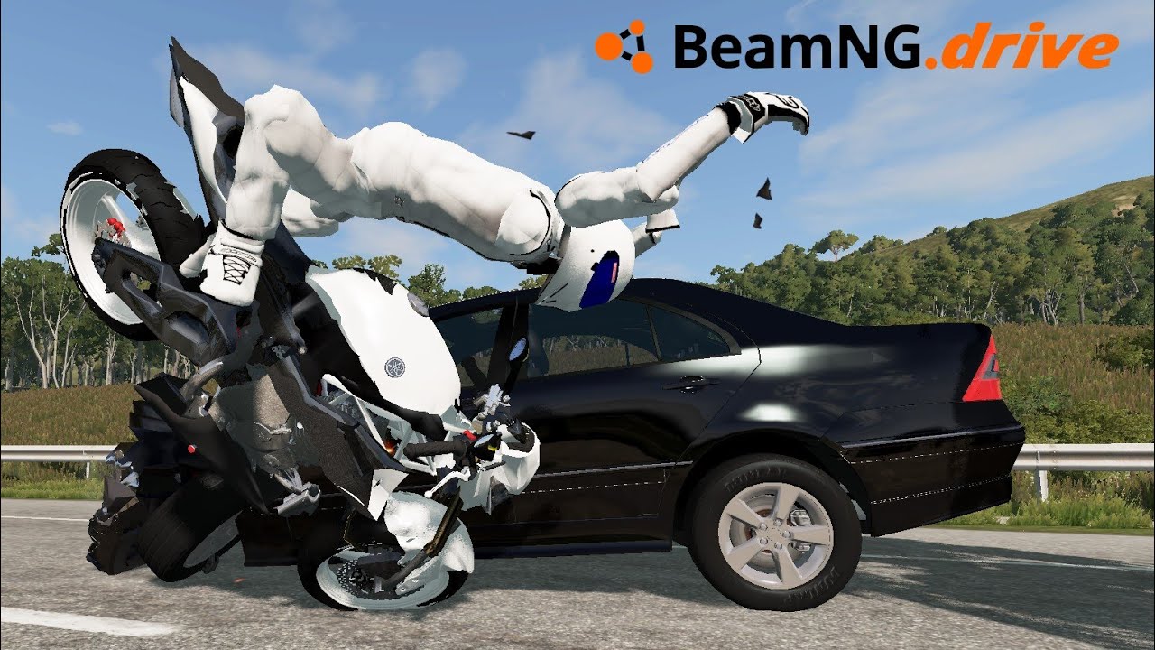 BeamNG Drive Mods - Street races and crashes! (motorcycle accidents #12)