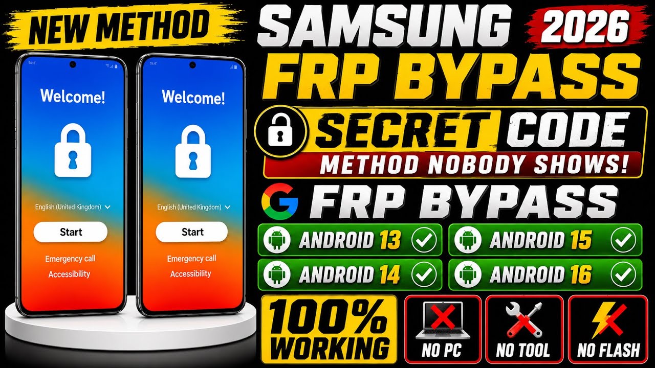 👉 NEW Samsung FRP Bypass 2026 🔥 Hidden SECRET CODE Nobody Shows! | Android 13&ndash;16 | No PC