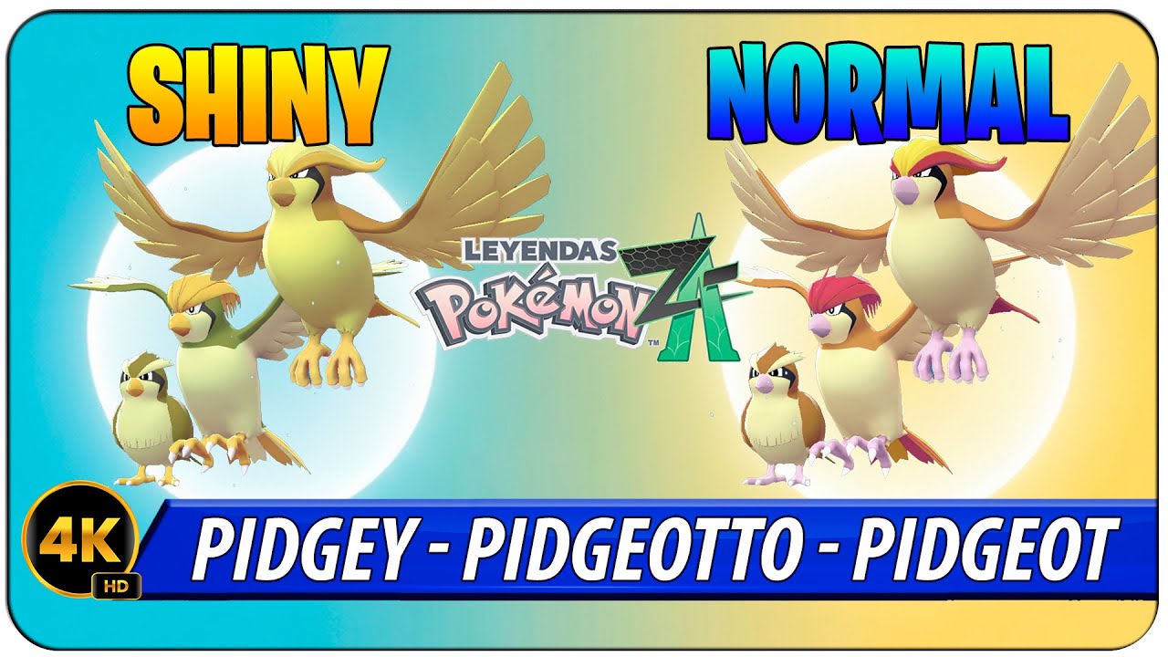 Shinydex 21-22-23 Pidgey - Pidgeotto - Pidgeot #Shiny Variocolor - Leyendas Pokemon ZA