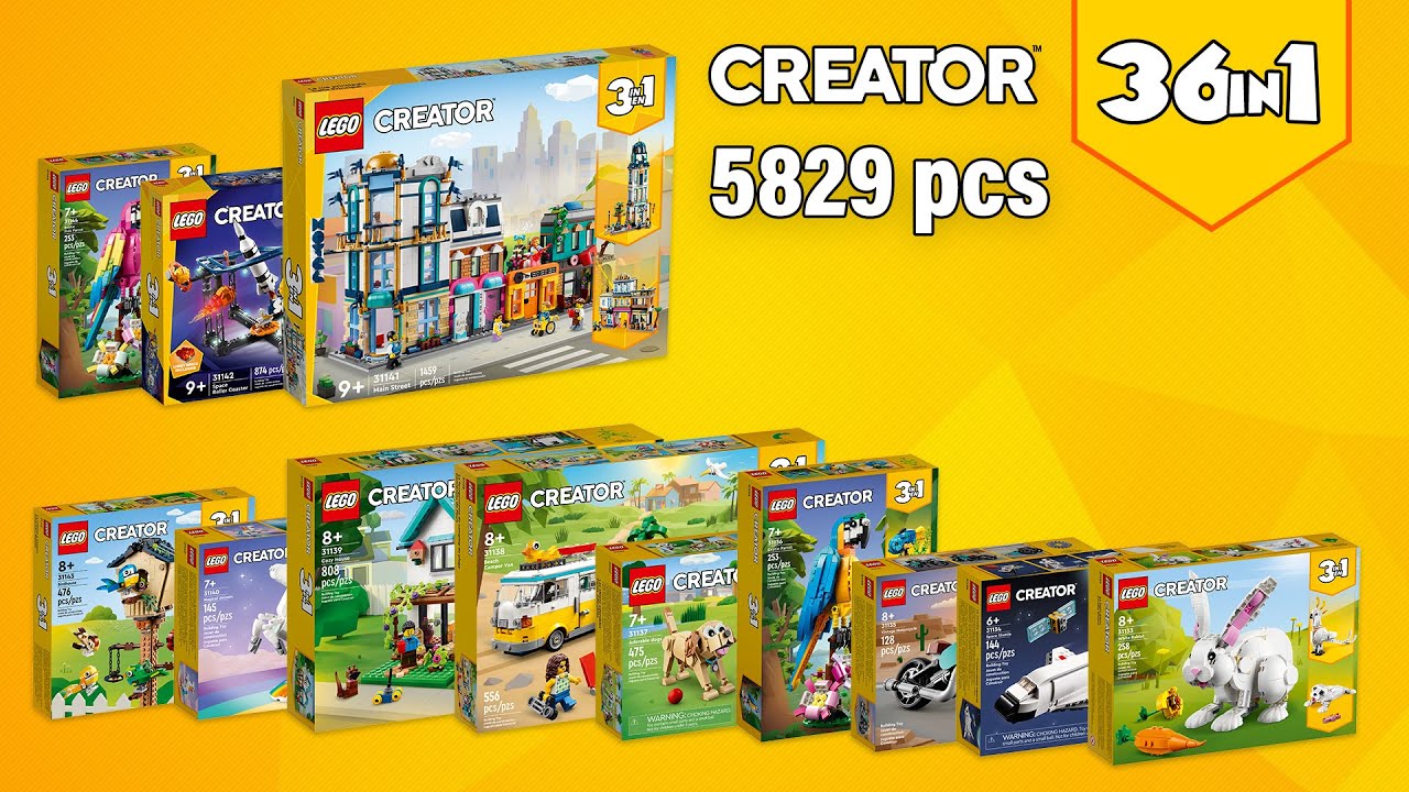 All LEGO&reg; Creator 3in1 2023 [36in1](5829 pcs) Step-by-Step Building Instructions @TopBrickBuilder