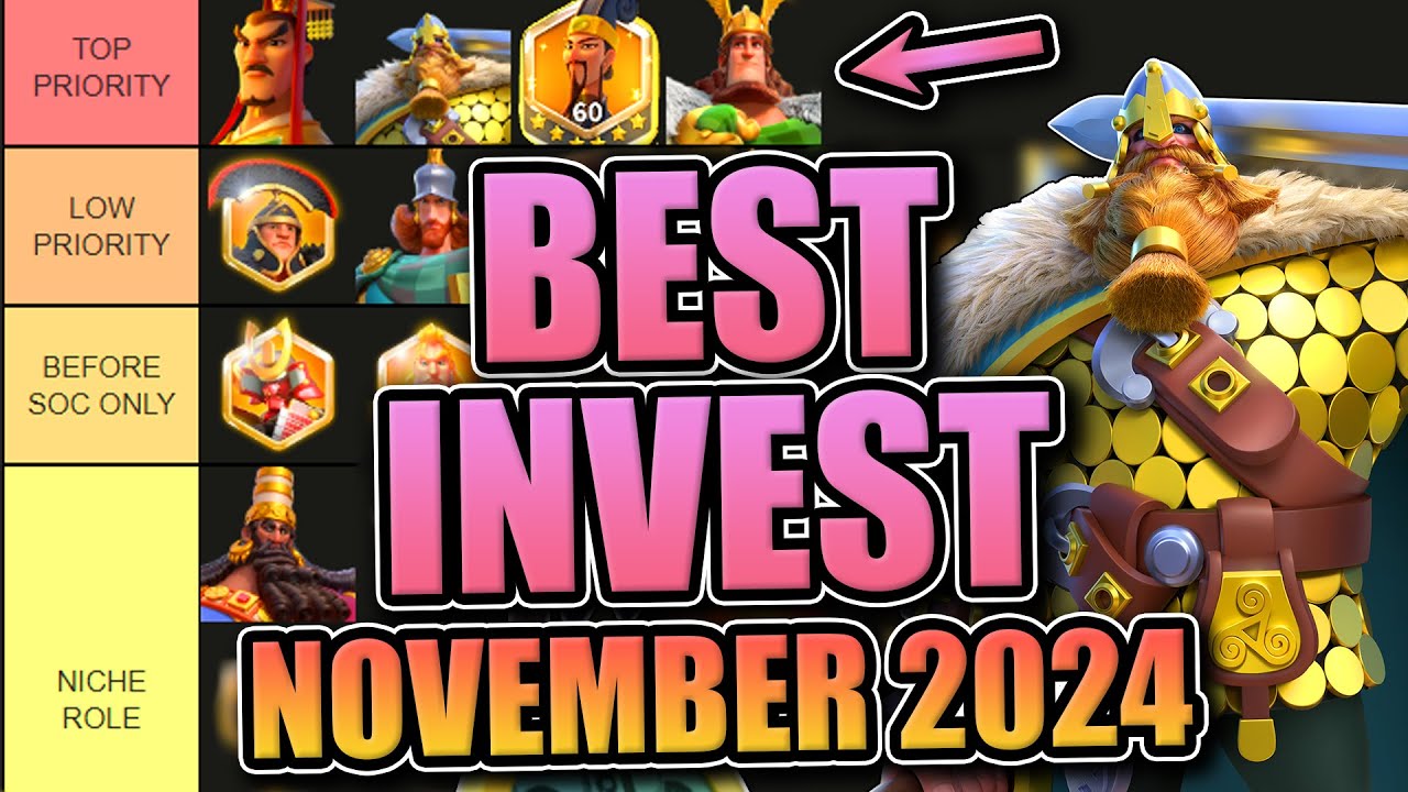Legendary Investment Tier List [F2P & Low Spend -- Open Field] Rise of Kingdoms November 2024