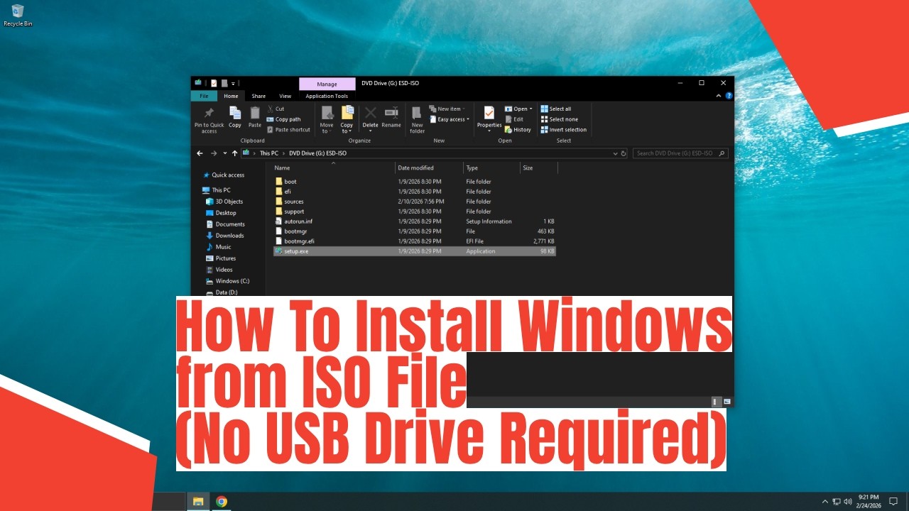 Как установить Windows с ISO-файла (USB-накопитель не требуется)