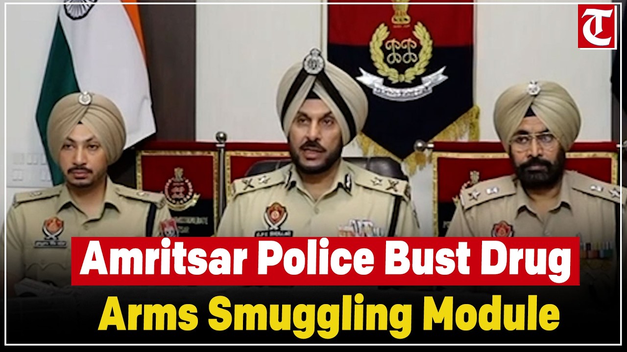 Amritsar Police bust cross-border drug & arms smuggling ring; 6 arrested, heroin and pistols seized.