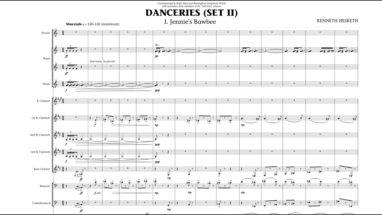 [Score] Danceries (Set II) - Kenneth Hesketh (for symphonic wind band)
