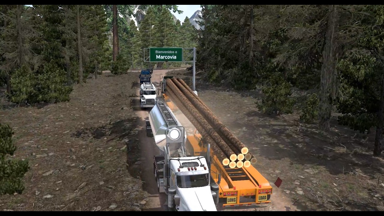 Truck: K100E. Trailer: KSW Steerable Dolly. Carga: Troncos largos - ATS 2026 02 09 21 50 02