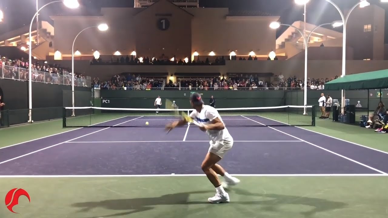 Best of Indian Wells Training Nadal, Dimitrov, Khachanov, Coric - Tennis Practice Court Level View