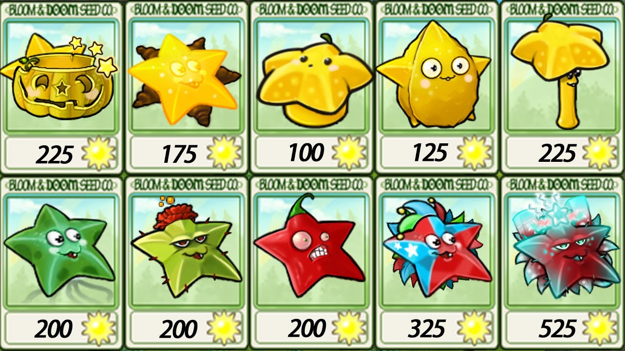 Starfruit family plants VS 999Zombies-------Plants vs Zombies