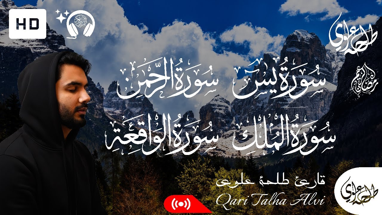 سورة يس + سورة الرحمن + سورة الواقعة + سورة الملك | طلحة علوي