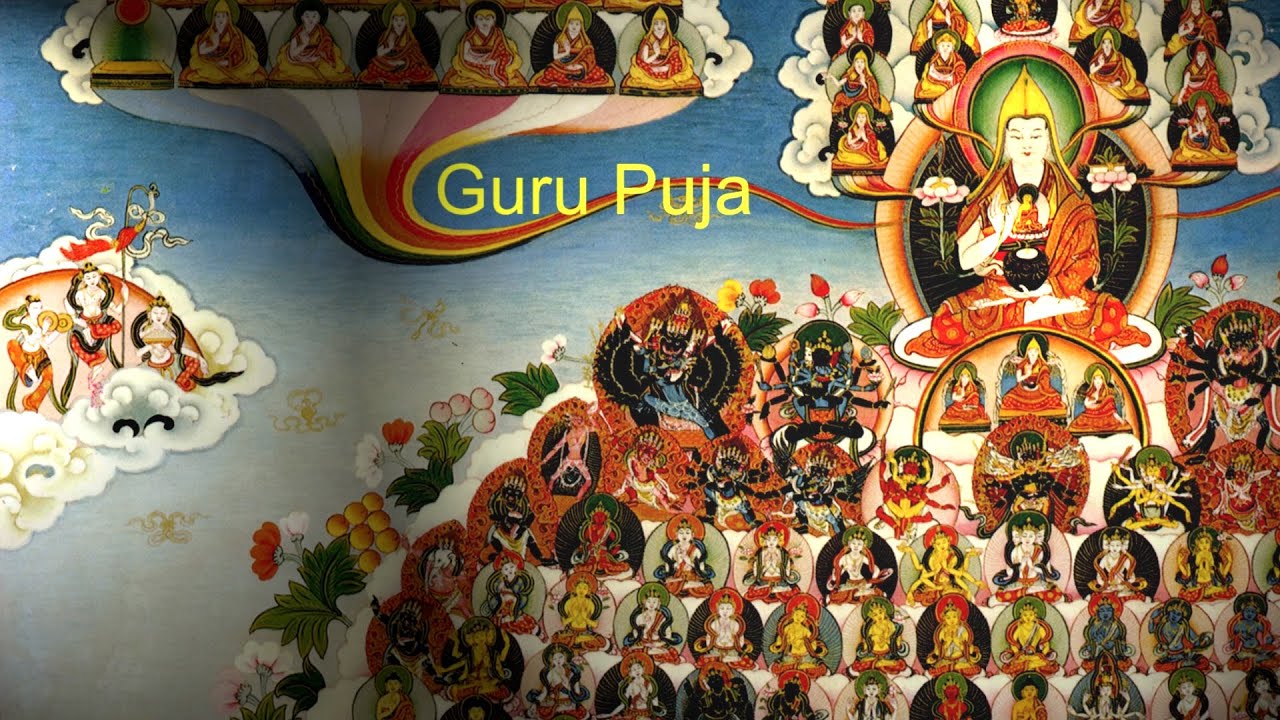 Guru Puja with Tibetan and English Subtittled Text with Geshe Ngawang Gedun