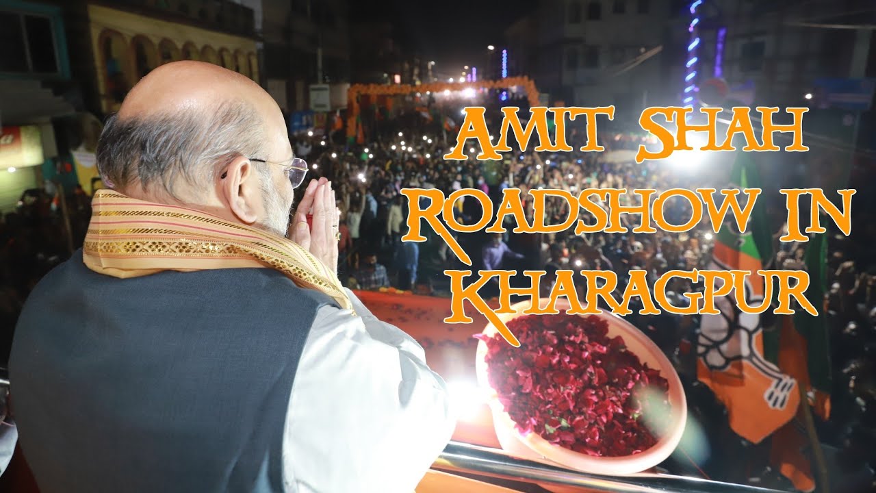 Amit Shah Roadshow In Malancha Road, Kharagpur