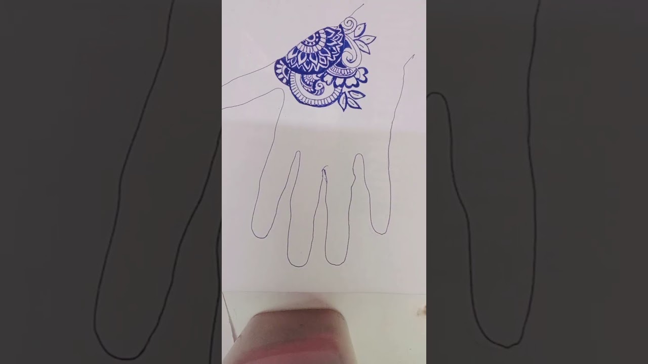 Mendhi design on paper with pen