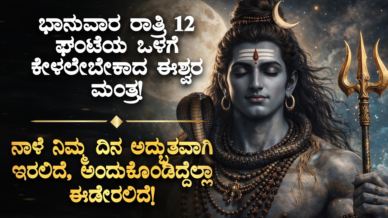 🪬ಭಾನುವಾರ ರಾತ್ರಿ 12 ಘಂಟೆಯ ಒಳಗೆ ಕೇಳಲೇಬೇಕಾದ ಈಶ್ವರ ಮಂತ್ರ! ನಾಳೆ ನಿಮ್ಮ ದಿನ ಅದ್ಭುತವಾಗಿ ಇರಲಿದೆ Shiva Mantra