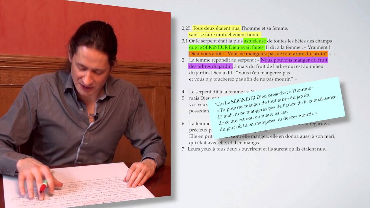 Le récit de la tentation (Genèse 2,25-3,7) - Lecture de Michael Langlois