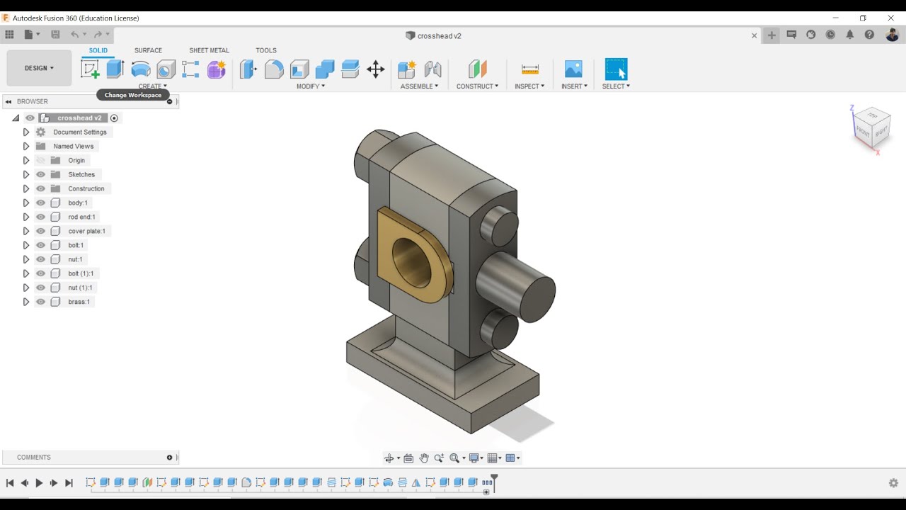 Сборка крейцкопфа с использованием Fusion 360