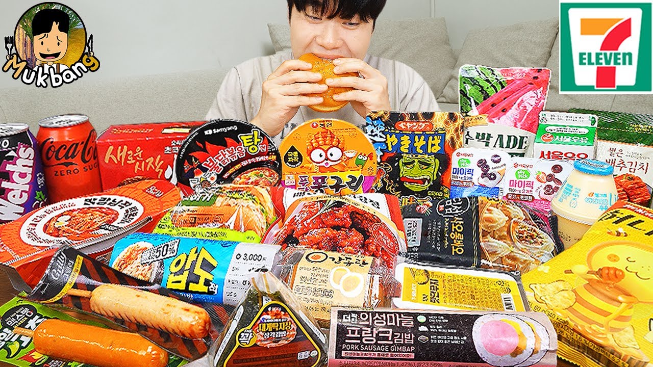 ASMR MUKBANG convenience store store, FIRE Noodle, HOT DOG, GIMBAP, Tteokbokki EATING SOUND !