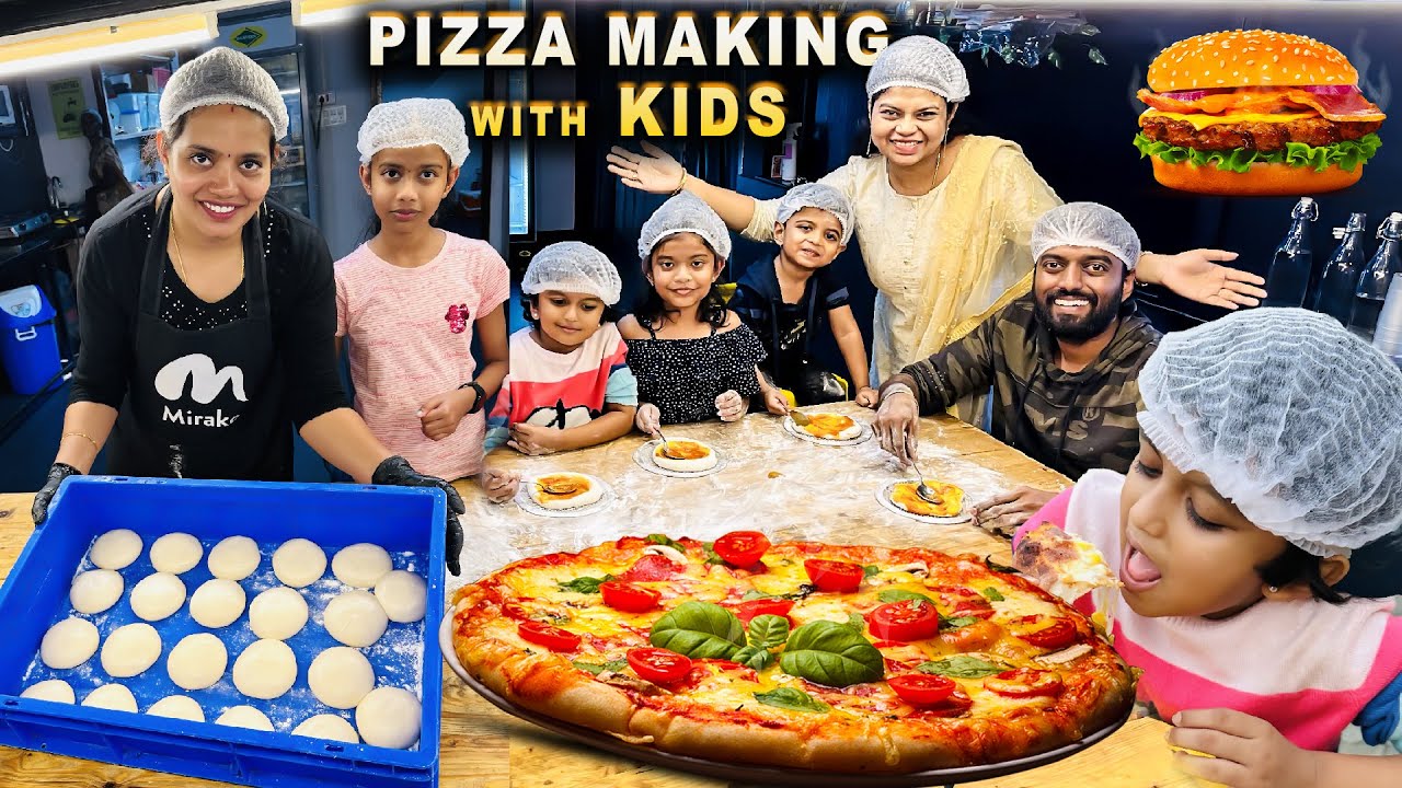 BIG PIZZA 🍕 Cooking & Eating Challenge with Master Chef KIDS 😋 Bangalore HIGHWAY !! Vaniyambadi