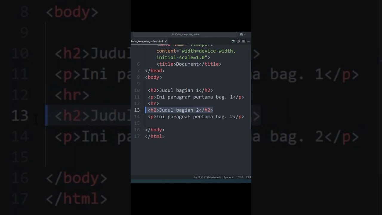 Membuat Garis di HTML menggunakan tag HR #coding