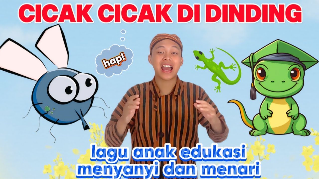 HAP! Cicak Cicak di Dinding 🦎 Latih Gerak Anak Bernyanyi dan Menari  🦟 Lagu Anak Balita Indonesia