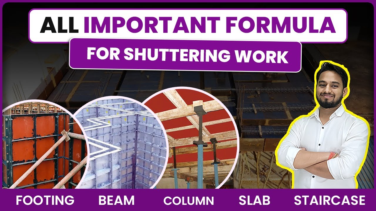 All Important Formula for Shuttering Work | Shuttering Formula for Footing, Beam, Column & Staircase