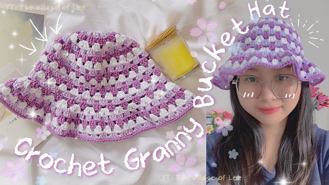Crochet Granny Circle Bucket Hats| M&oacute;c N&oacute;n Bucket Lưới| M&oacute;c N&oacute;n Bucket Họa Tiết Granny Si&ecirc;u Đơn Giản