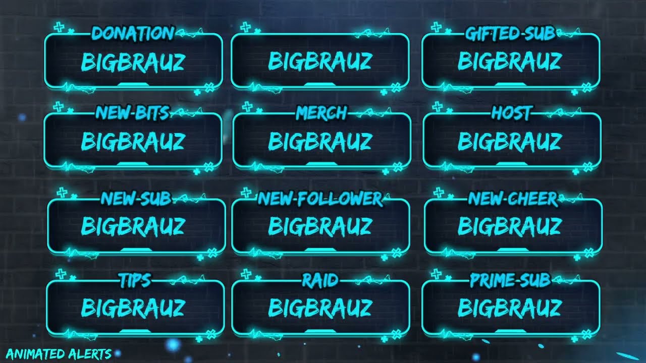 BLUE NEON STREAM OVERLAY PACK PREVIEW