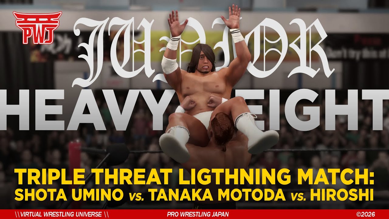SHOTA UMINO vs TANAKA MOTODA vs HIROSHI | PWJ Jr HEAVYWEIGHT CHAMPIONSHIP - LIGHTNING MATCH