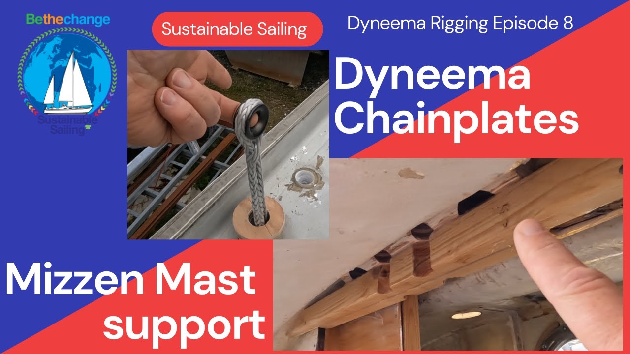 DIY Chainplates, Mizzen Mast Support. Dyneema Rigging Episode 8 #Rigging #Dyneema #BoatRefit #DIY