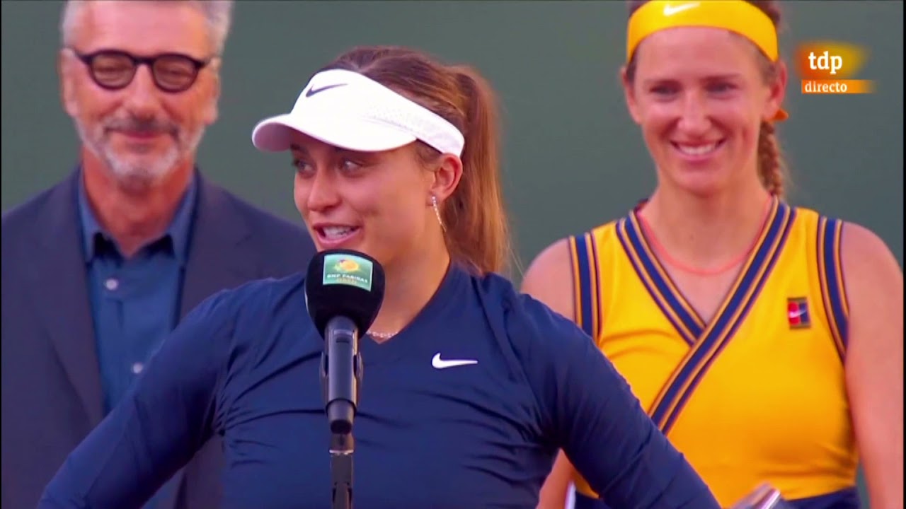 Paula Badosa Gibert vs Victoria Azarenka. Bnp Paribas open 2021. 🏆 🏆 🏆