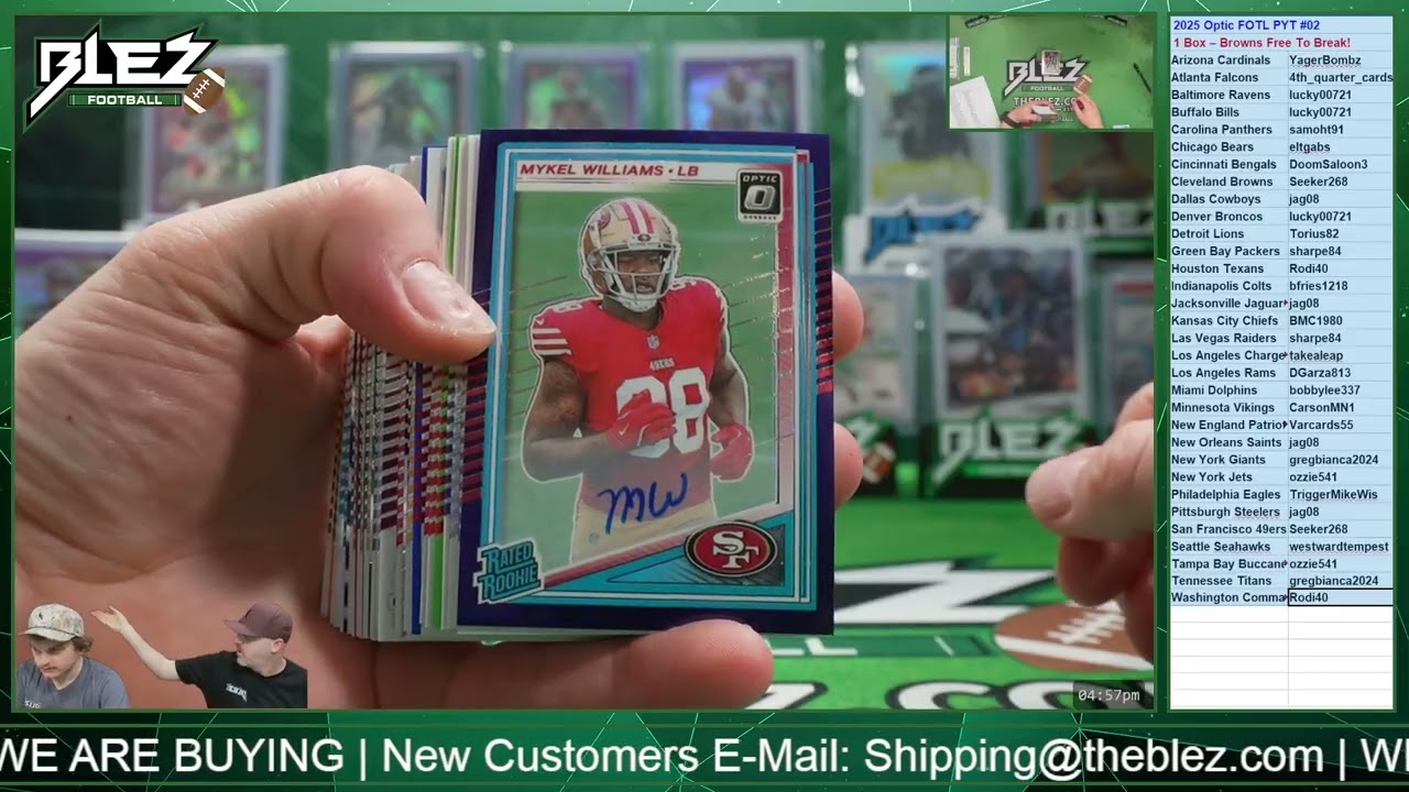 2025 Optic FOTL PYT #02 1 Box NFL Pick Your Team Break