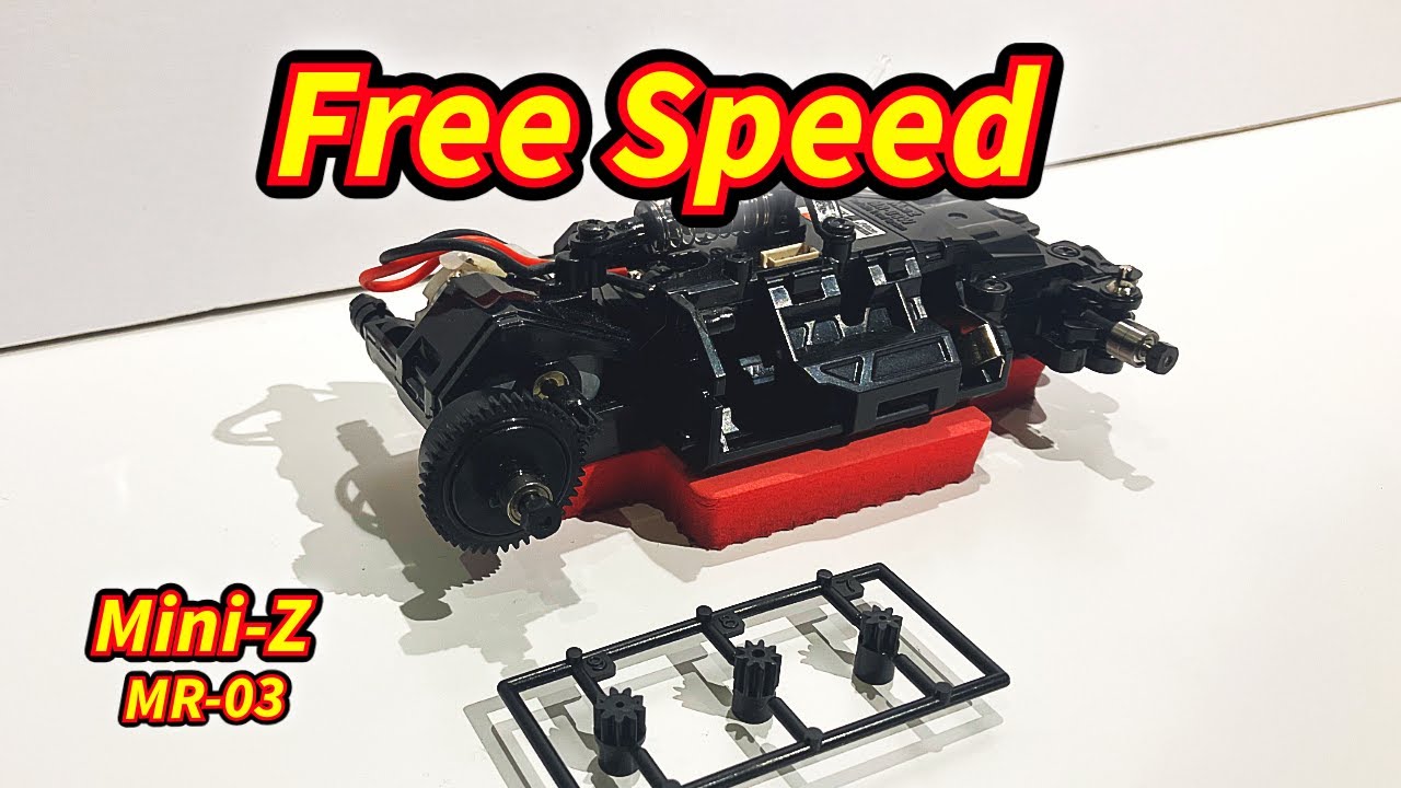 Free Speed with a simple change of pinion size on a Kyosho Mini Z MR 03 rc car