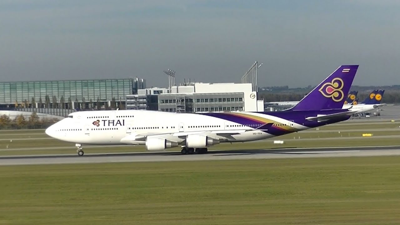Thai Airways Boeing 747-4D7 Flight TG925 Munich to Bangkok HS-TGA