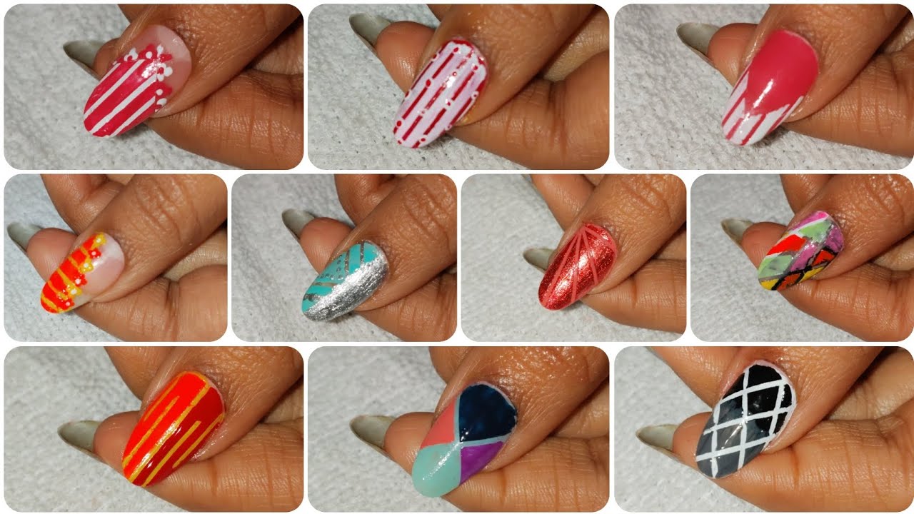 ✨🎊10+ striping tape nail art designs for beginners...💖💅