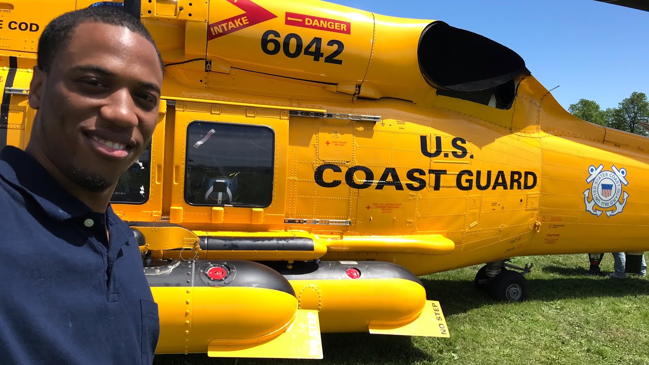 Going Inside The Cockpit Of A USCG MH-60T Jayhawk On Display At Miller Field For Fleet Week NYC