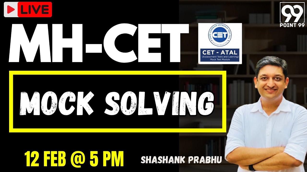 MH-CET Live Mock Solving  | Shashank Prabhu