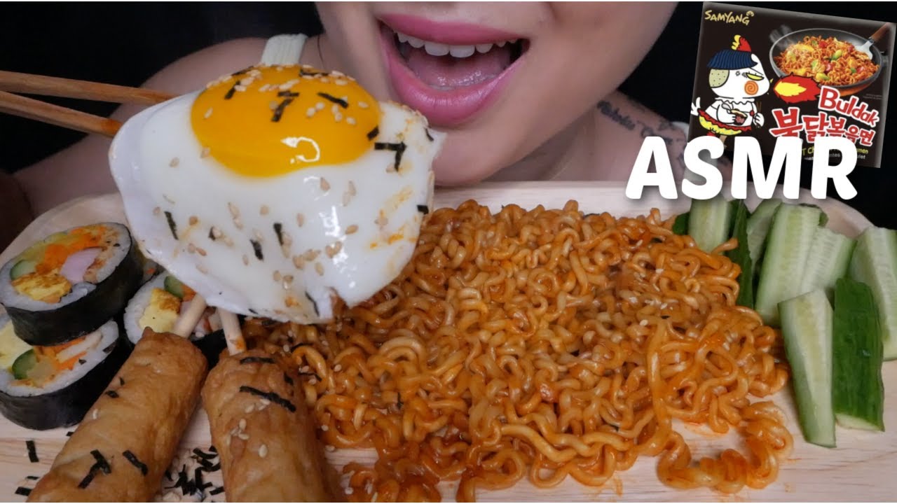 ASMR Samyang 10th Anniversary Edition Spicy Stir Fry Noodles Relaxing Eating Sounds| N.E Let's Eat