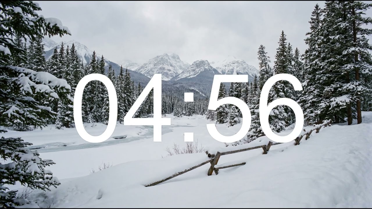 10 Minute Countdown Timer ❄️ Winter Snow Background | Relax, Study, Work, Read