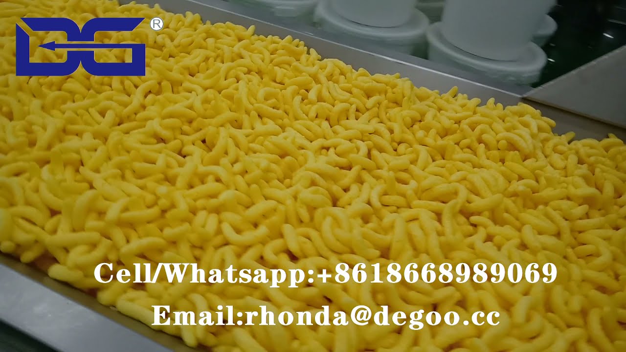 Corn Chips Production Line Cheesy Puffs Corn Curls Machinery خط انتاج شيبس الذرة
