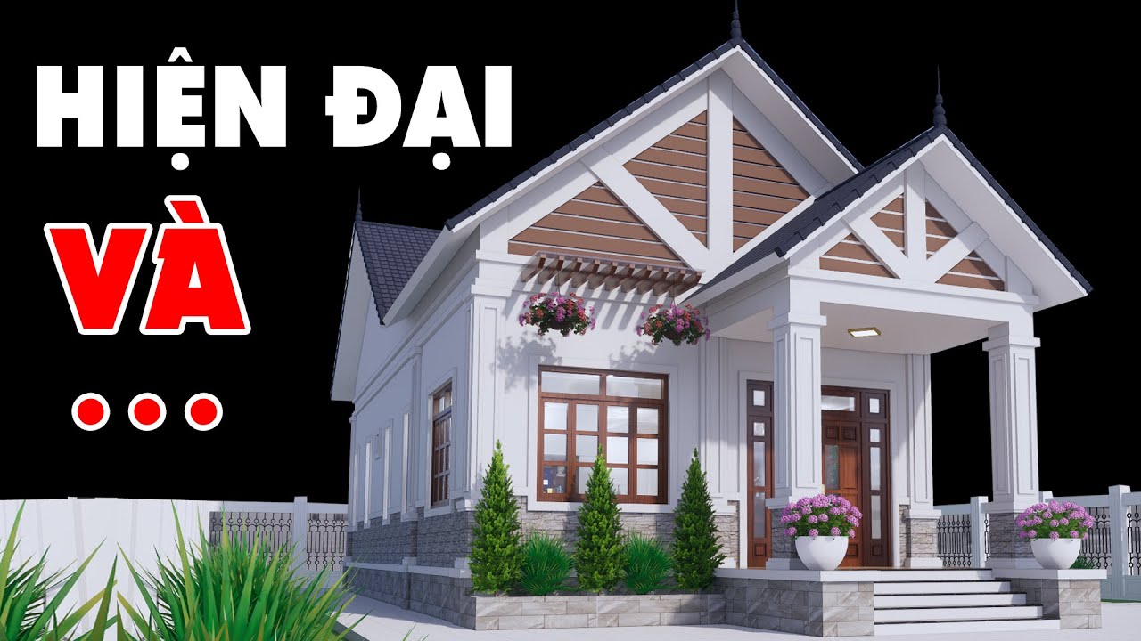 TRONG VÀ NGOÀI MẪU BIỆT THỰ 1 TẦNG MÁI THÁI HIỆN ĐẠI. KÊNH NHÀ ĐẸP