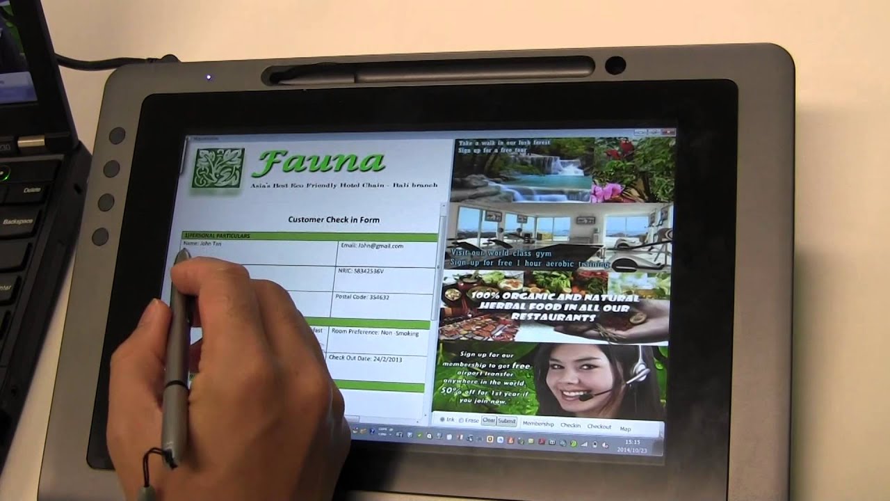 Wacom Interactive Pen Display for Hotel Front Desk