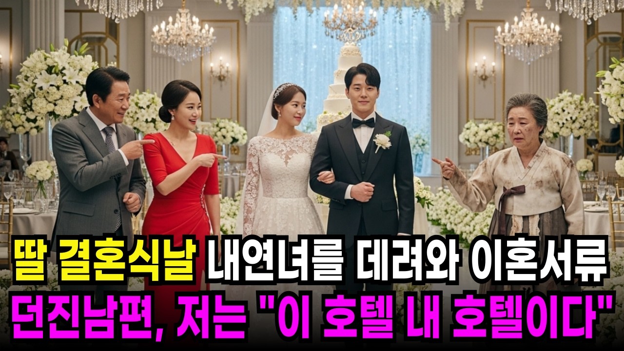 딸 결혼식날 내연녀를 데려와 이혼 서류를 던진 남편, 저는 